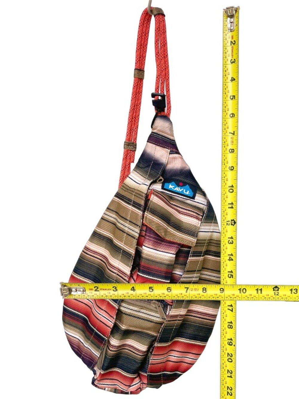 KAVU Mini Rope Sling Bag Horizon Run Striped Crossbody Backpack NWT - Picture 6 of 8